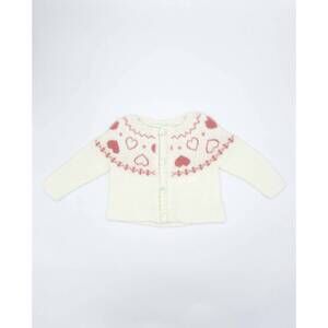NEW FINA EJERIQUE girl's heart knit cardigan in pink